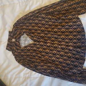 Brown and Black Flower Top